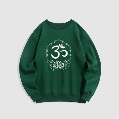 Mythstone OM Lotus Design Fleece Lined Polyester Sweatshirt