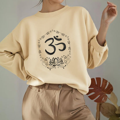 Mythstone OM Lotus Design Fleece Lined Polyester Sweatshirt