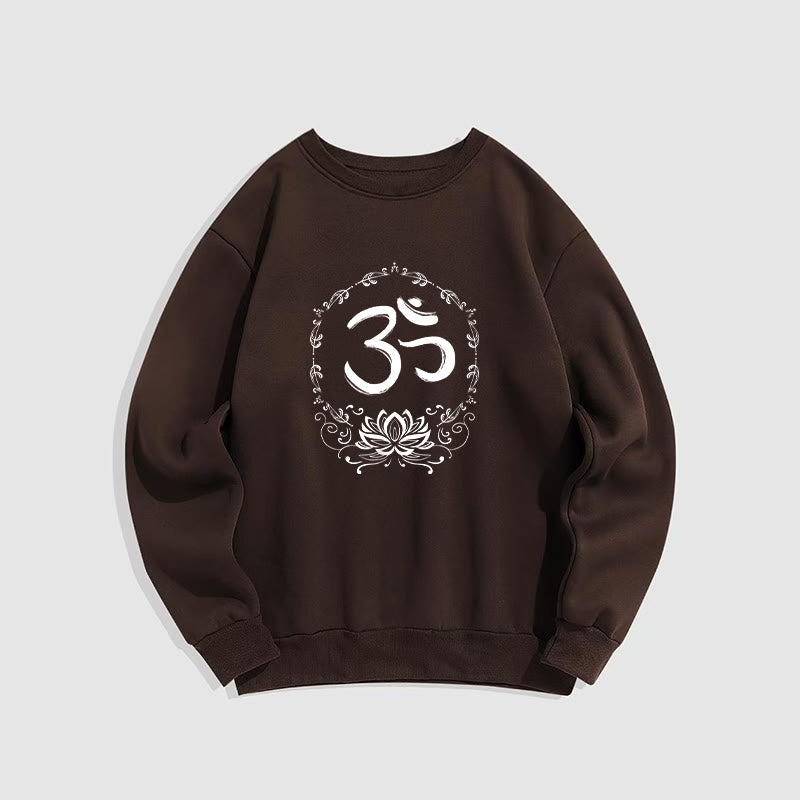 Mythstone OM Lotus Design Fleece Lined Polyester Sweatshirt