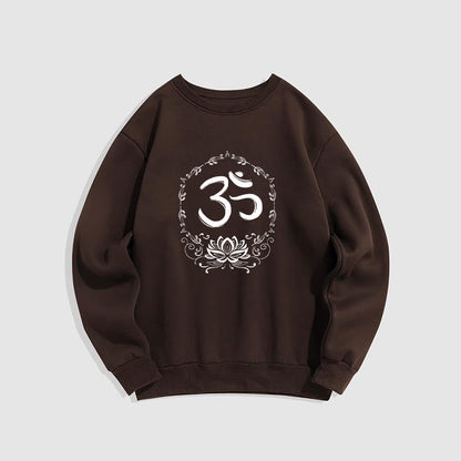 Mythstone OM Lotus Design Fleece Lined Polyester Sweatshirt