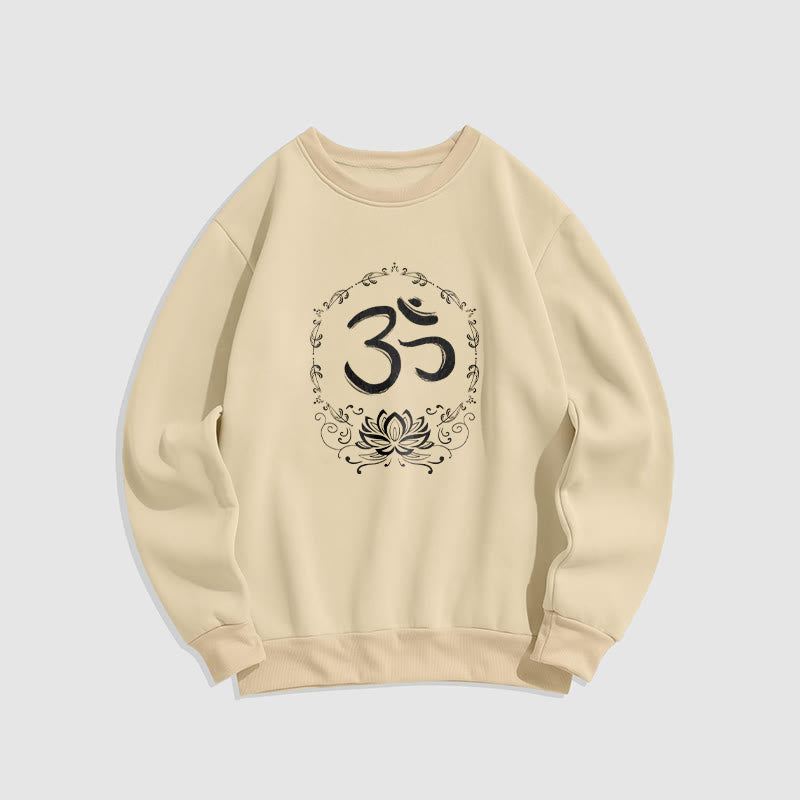 Mythstone OM Lotus Design Fleece Lined Polyester Sweatshirt