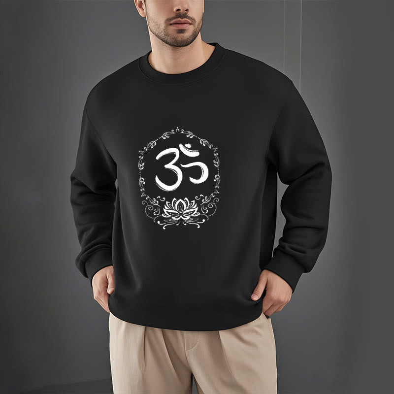 Mythstone OM Lotus Design Fleece Lined Polyester Sweatshirt