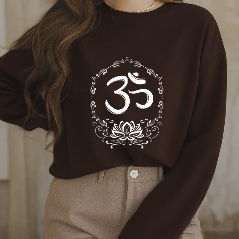 Mythstone OM Lotus Design Fleece Lined Polyester Sweatshirt