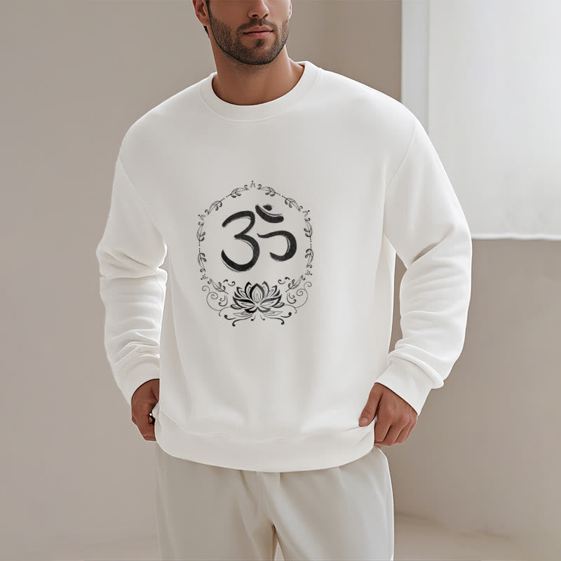 Mythstone OM Lotus Design Fleece Lined Polyester Sweatshirt