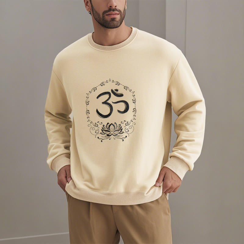 Mythstone OM Lotus Design Fleece Lined Polyester Sweatshirt