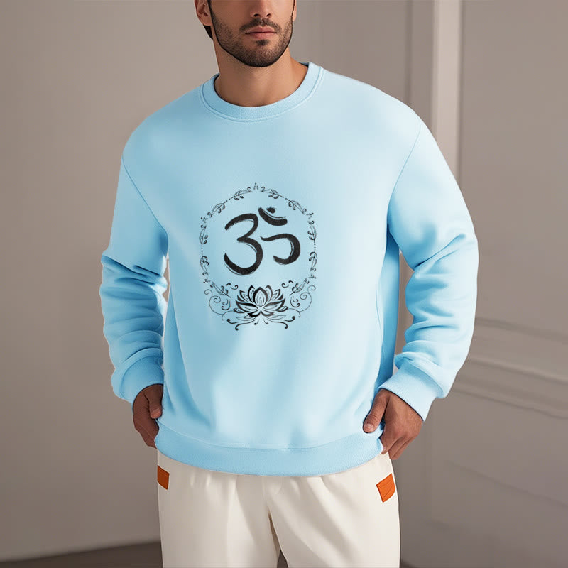 Mythstone OM Lotus Design Fleece Lined Polyester Sweatshirt