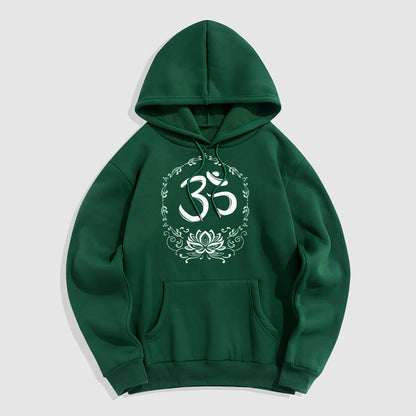 Sudadera con capucha y forro polar con dibujo de loto de Mythstone OM 