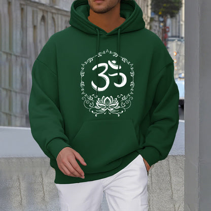 Sudadera con capucha y forro polar con dibujo de loto de Mythstone OM 