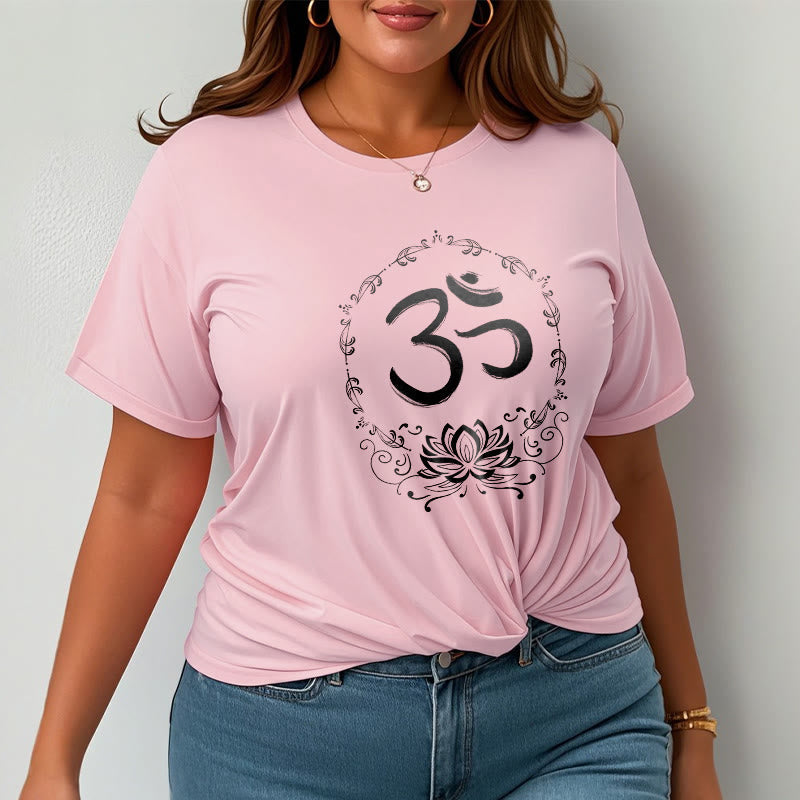 Mythstone OM Lotus Sketch Cotton Tee T-shirt