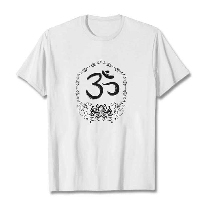 Mythstone OM Lotus Sketch Cotton Tee T-shirt