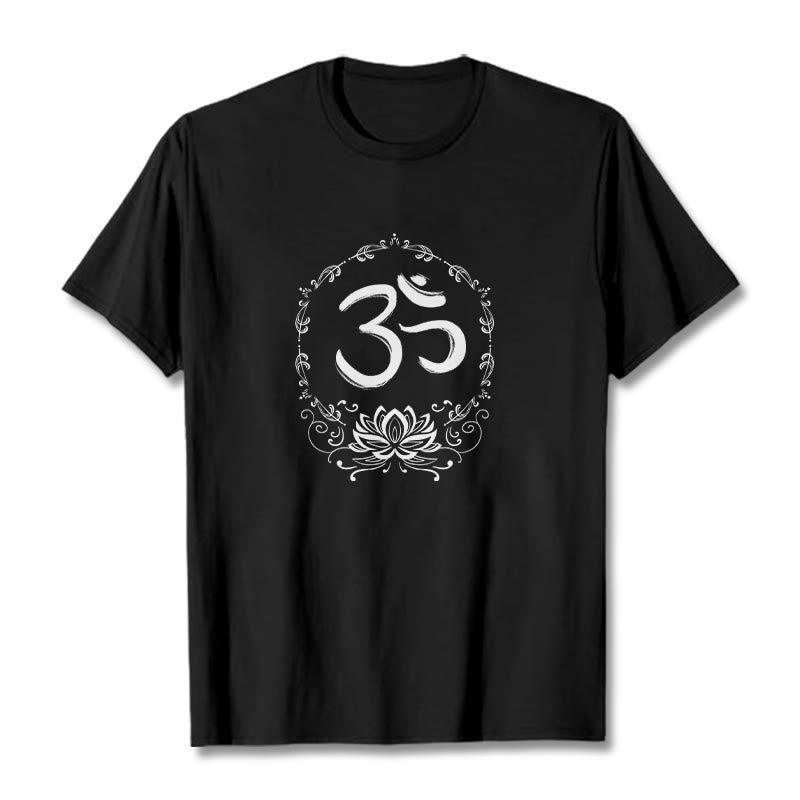 Mythstone OM Lotus Sketch Cotton Tee T-shirt