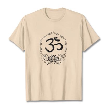 Mythstone OM Lotus Sketch Cotton Tee T-shirt