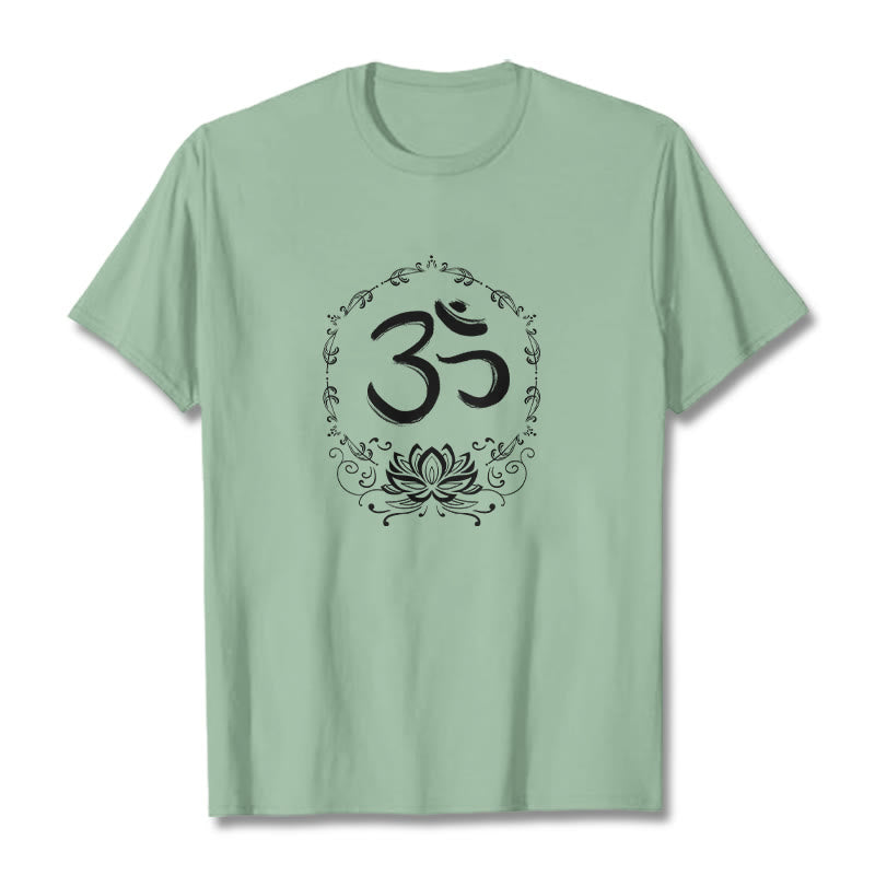 Mythstone OM Lotus Sketch Cotton Tee T-shirt