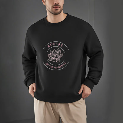 Mythstone Lotus Accept Impermanence Fleece Lined Sweatshirt