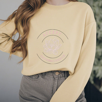 Mythstone Lotus Accept Impermanence Fleece Lined Sweatshirt