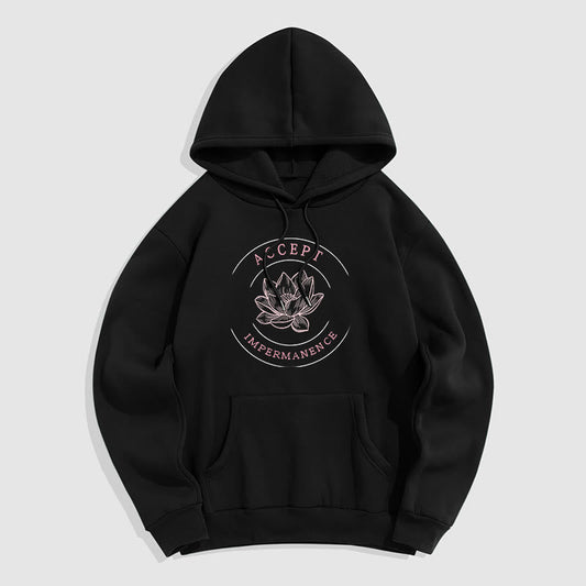 Mythstone Lotus Accept Impermanence Fleece Lined Hoodie