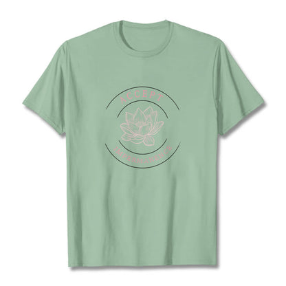 Mythstones  Lotus Accept Impermanence Cotton Tee T-shirt