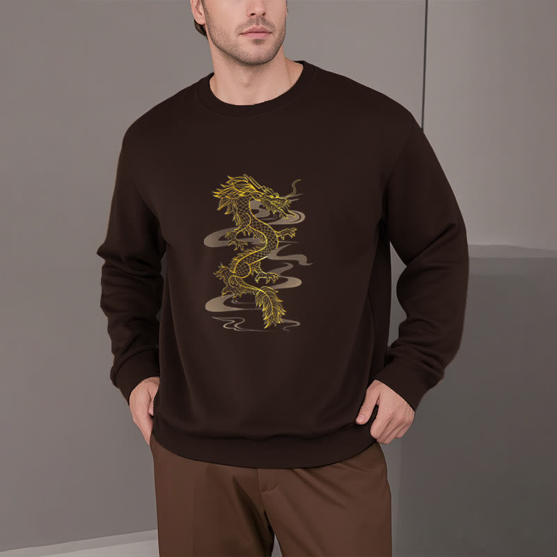 Mythstone Golden Dragon Design Fleece Lined Polyester Sweatshirt