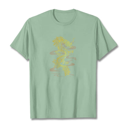 Mythstone Golden Dragon Cotton Tee T-shirt