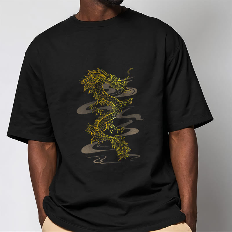 Mythstone Golden Dragon Cotton Tee T-shirt