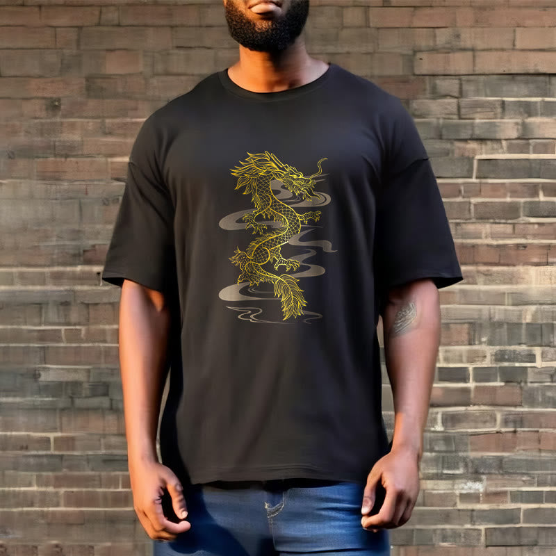 Mythstone Golden Dragon Cotton Tee T-shirt