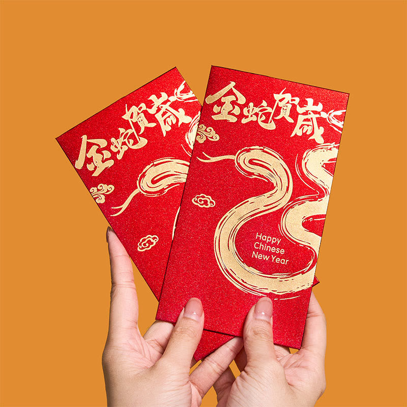 Mythstone 6Pcs Chinese Red Envelope Year of the Snake Lucky Money Envelopes 2025 New Year