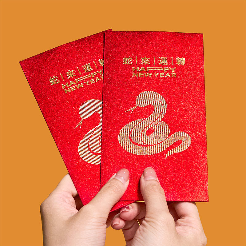 Mythstone 6Pcs Chinese Red Envelope Year of the Snake Lucky Money Envelopes 2025 New Year