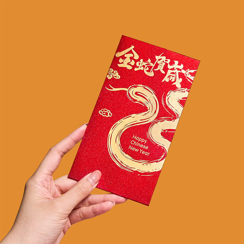 Mythstone 6Pcs Chinese Red Envelope Year of the Snake Lucky Money Envelopes 2025 New Year