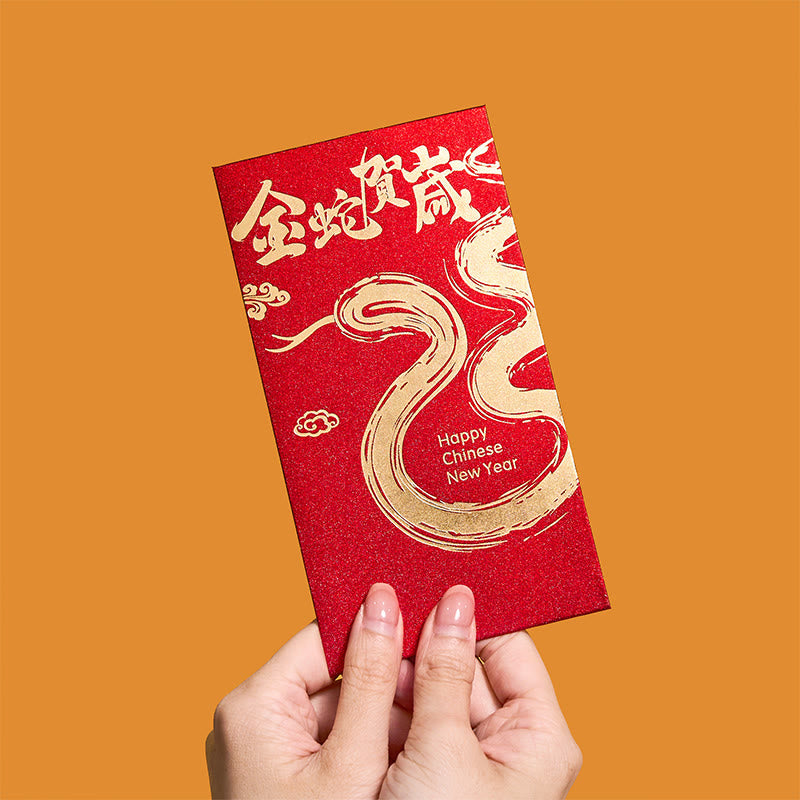 Mythstone 6Pcs Chinese Red Envelope Year of the Snake Lucky Money Envelopes 2025 New Year