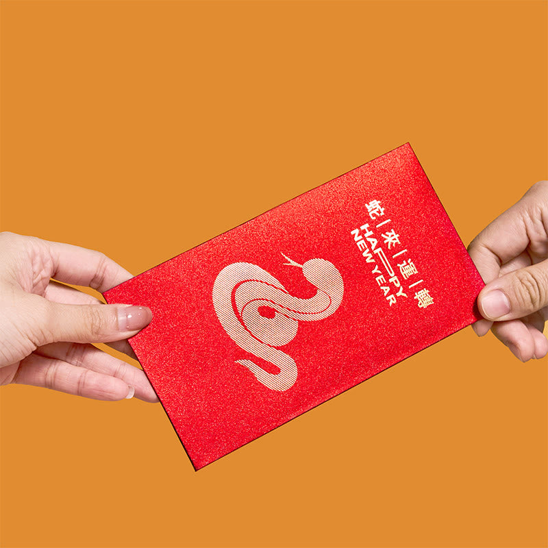 Mythstone 6Pcs Chinese Red Envelope Year of the Snake Lucky Money Envelopes 2025 New Year