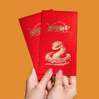 Mythstone 6Pcs Chinese Red Envelope Year of the Snake Lucky Money Envelopes 2025 New Year