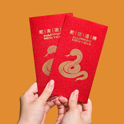 Mythstone 6Pcs Chinese Red Envelope Year of the Snake Lucky Money Envelopes 2025 New Year