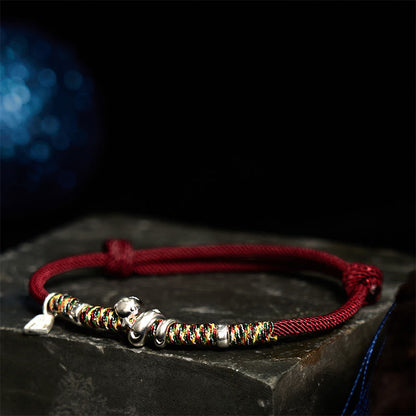 Mythstone 999 Sterling Silver Year Of Snake Red String Happiness Protection Braided Bracelet