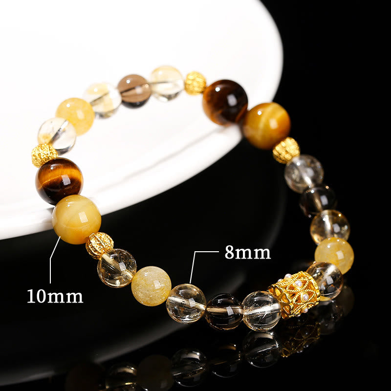 Mythstone Natural Citrine Tiger Eye Prosperity Bracelet