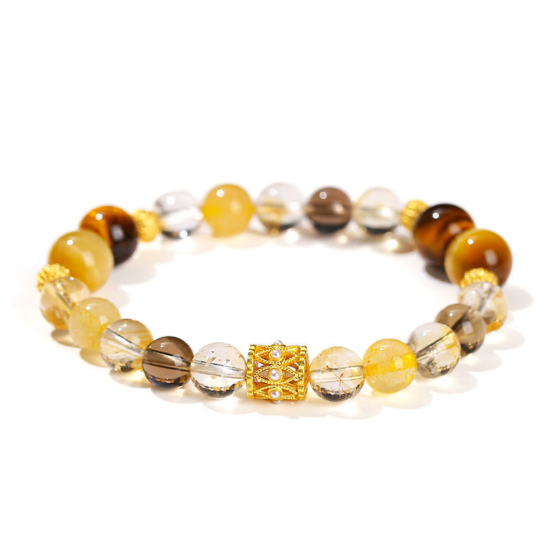 Mythstone Natural Citrine Tiger Eye Prosperity Bracelet