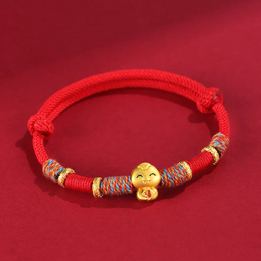 Mythstone Handmade Red String Copper Year Of Snake Protection Braided Bracelet