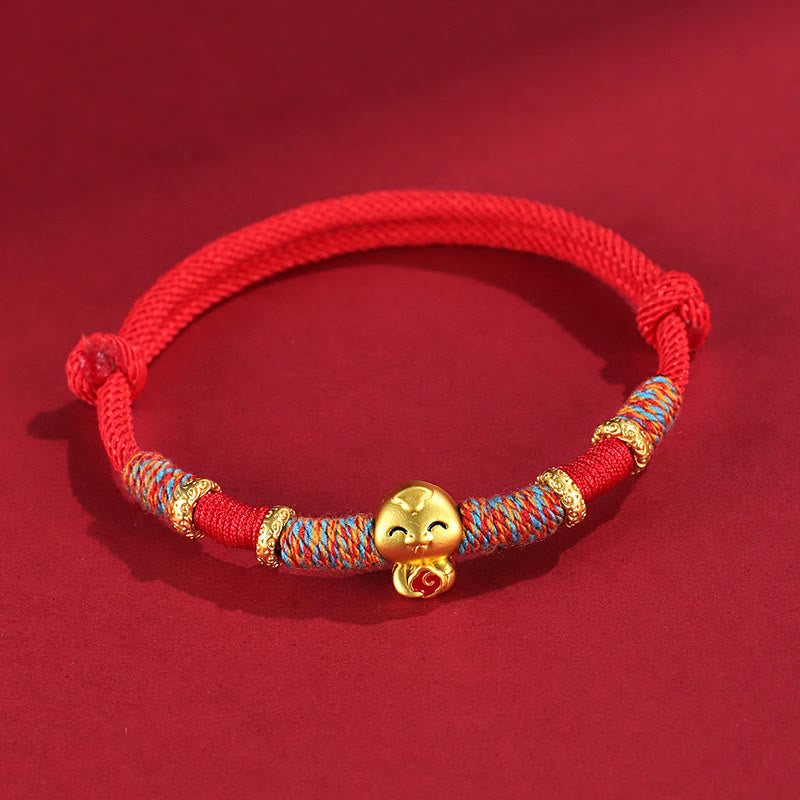 Mythstone Handmade Red String Copper Year Of Snake Protection Braided Bracelet