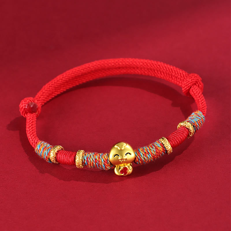 Mythstone Handmade Red String Copper Year Of Snake Protection Braided Bracelet