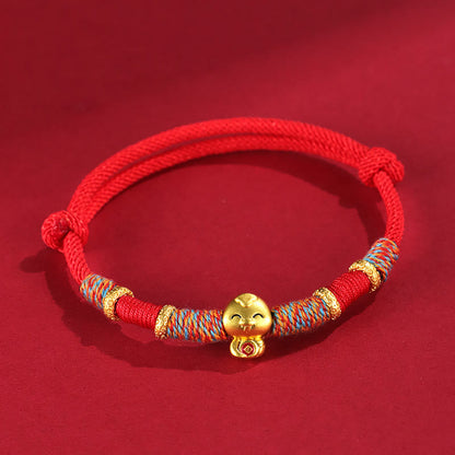 Mythstone Handmade Red String Copper Year Of Snake Protection Braided Bracelet