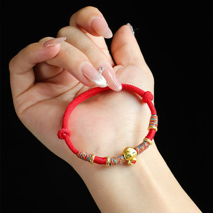 Mythstone Handmade Red String Copper Year Of Snake Protection Braided Bracelet