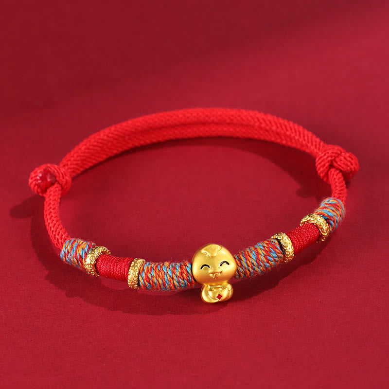 Mythstone Handmade Red String Copper Year Of Snake Protection Braided Bracelet