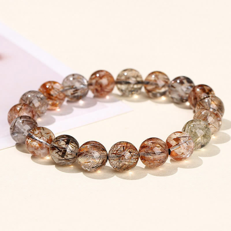 Mythstone Natural Super Seven Crystal Positive Growth Bracelet