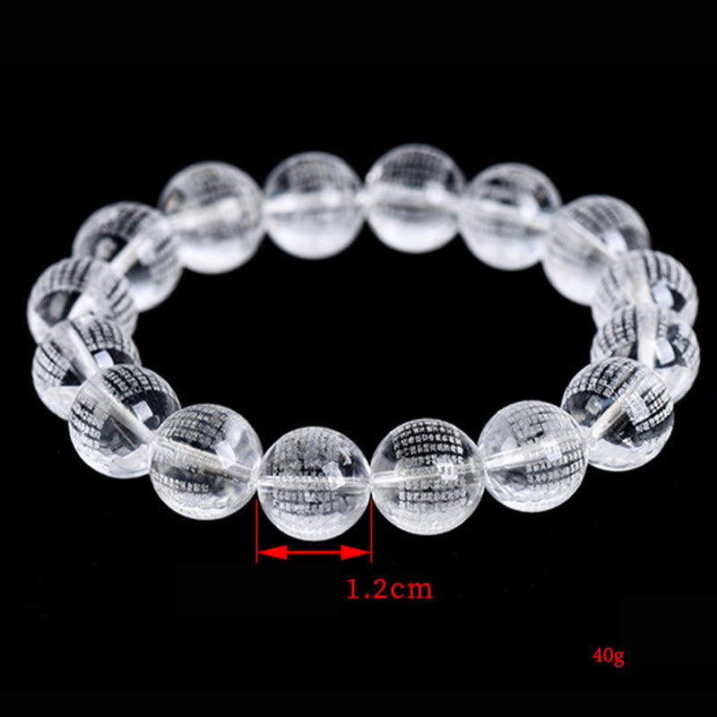 Mythstone Heart Sutra Natural White Crystal Protection Bracelet