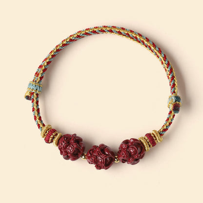 Pulsera trenzada con bendición del zodíaco chino hecha a mano con hilo rojo de cinabrio Mythstone