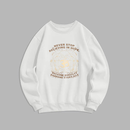 Mythstone Never Stop Believing In Hope Om Lotus Design Fleece Lined Polyester Sweatshirt