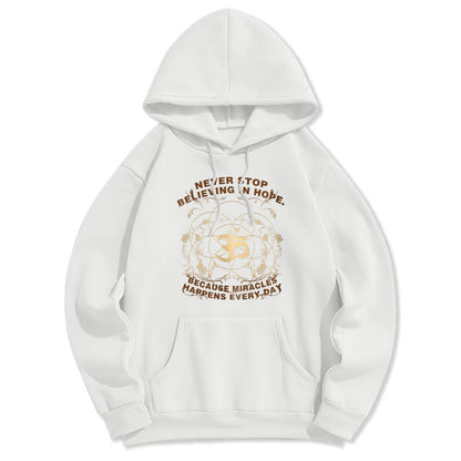 Sudadera con capucha y forro polar con diseño de loto de Mythstone Never Stop Believing In Hope 