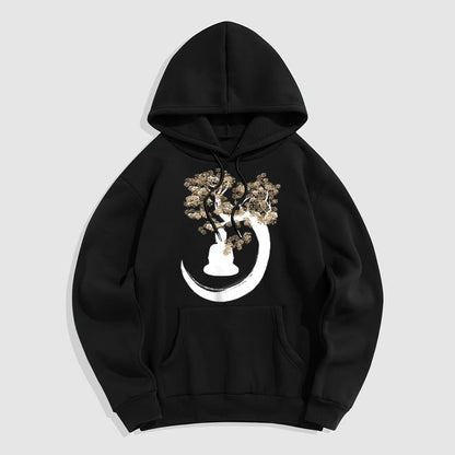 Mythstone Buddha Sitting Under The Tree Fleece Lined Hoodie