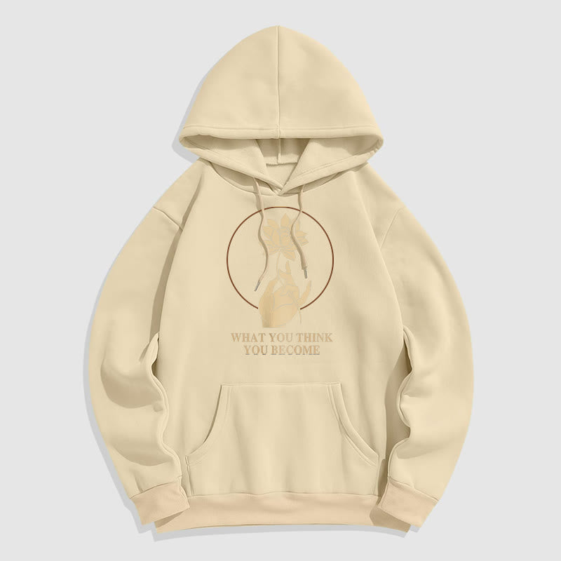 Mythstone What You Think You Become Lotus Design Fleece Lined Hoodie