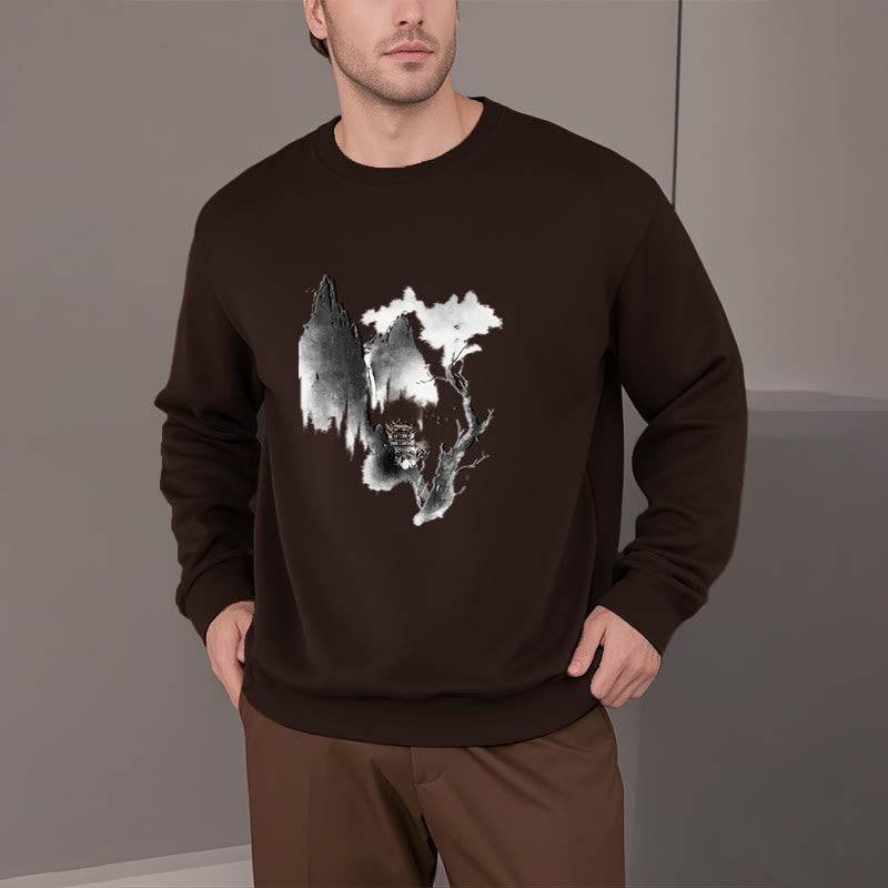 Mythstone Pavilion Tree Geese Around The Mountains Fleece Lined Polyester Sweatshirt