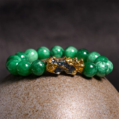 Pulsera protectora de jade PiXiu de FengShui de Mythstone